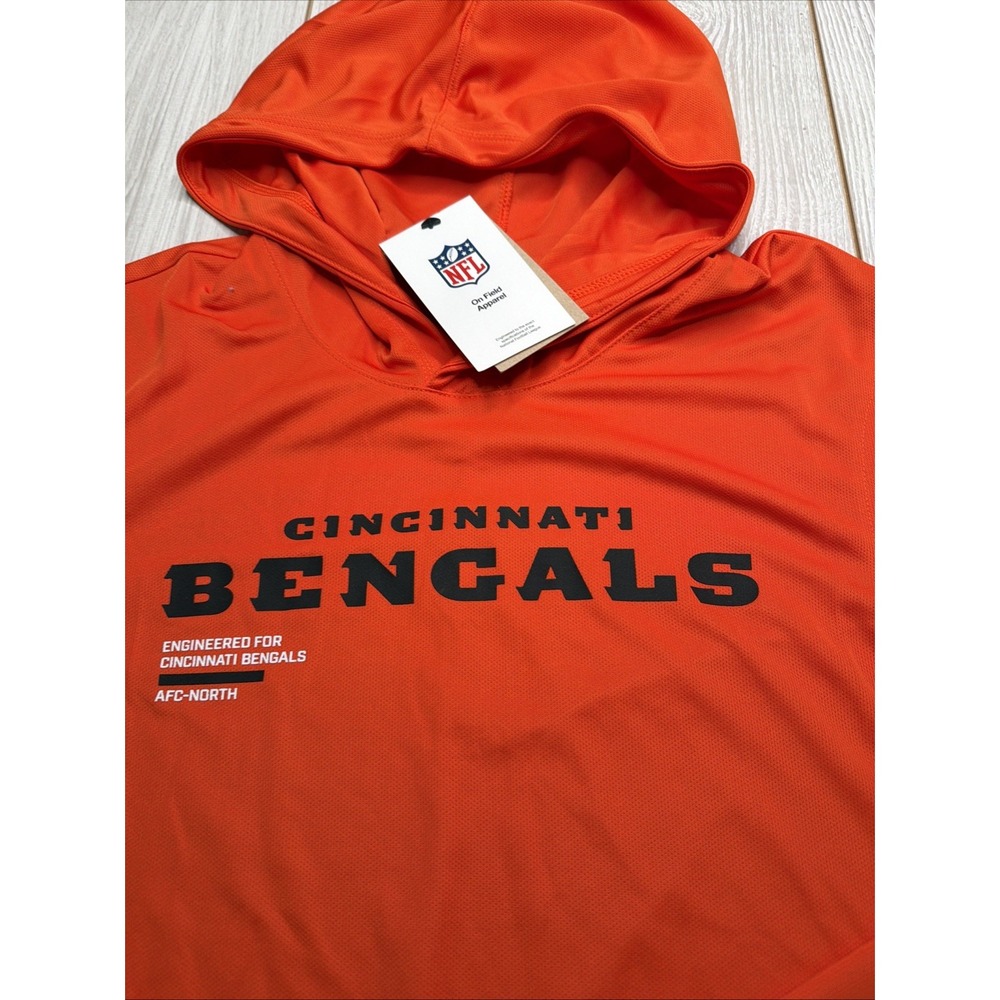 New Nike Cincinnati Bengals Mens Football Hooded Shirt Size Large On Field - Picture 2 of 6
